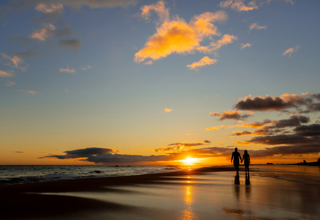 Romantic Walk on the Beach