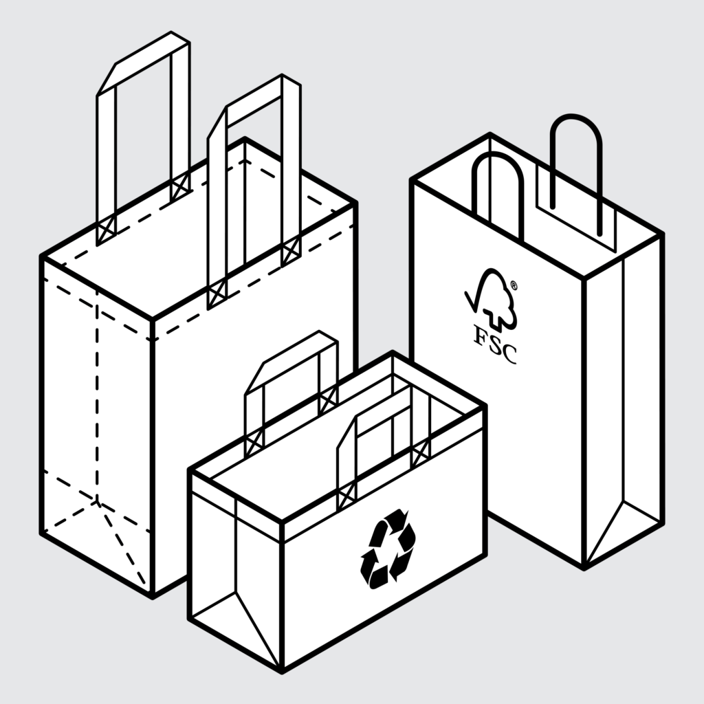 Drawing Retail Packaging Solutions Sample Bag Products