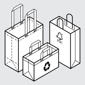 Retail Markets- Drawings of Packaging Solutions Sample Bag Products